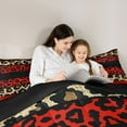 thumbnail image 6 of Homewish Red Brown Black Queen Comforter Set,Leopard Print Bedding Sets,Safari Animal Cheetah Bedding Comforter Set For Girl Boy,Microfiber Bedroom Decor Reversible,3 Pieces, 6 of 9