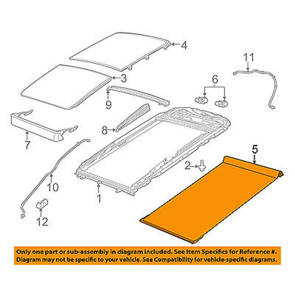 Jeep CHRYSLER OEM Cherokee Sunroof Sun RoofSunshade Shade Cover