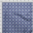 thumbnail image 3 of oneOone Cotton Jersey Blue2 Fabric Floral & Tiles Moroccan Diy Clothing Quilting Fabric Print Fabric By Yard 58 Inch Wide, 3 of 4