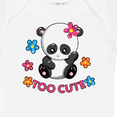 thumbnail image 4 of Inktastic Too Cute Baby Panda with Flowers Girls Baby Bodysuit, 4 of 5