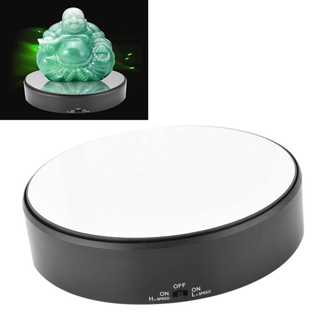 ABS Plastic Mirror Surface Rotating Display Stand Adjustable Speed 360 Turntable for Jewelry Watch Cosmetic