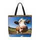 thumbnail image 1 of Balery Blue Sky Meadow Cute Cow Bolsa de Mano para Mujeres con Cremallera, Bolsa de Gimnasio con Compartimentos, Bolsa para Laptop, Bolsa para Trabajo, 1 of 7