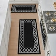 thumbnail image 3 of Washable Skid-Resistant Runner Rug, Trellis Border , Black and Twisted Grey , 26" x 45"/26" x 60", 3 of 9