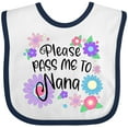 thumbnail image 3 of Inktastic Please Pass Me to Nana with Flowers Boys or Girls Baby Bib, 3 of 4