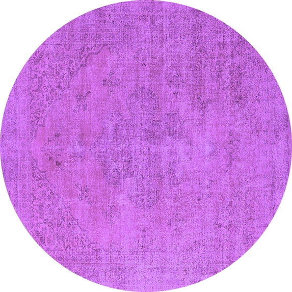 Ahgly Company Indoor Round Oriental Purple Industrial Area Rugs, 3' Round