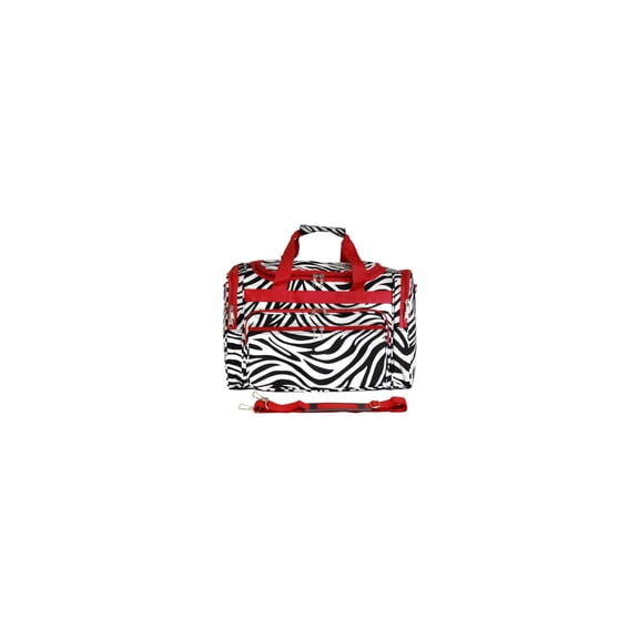 World Traveler 19-inch Carry-On Shoulder Duffel Bag - Red Trim Zebra
