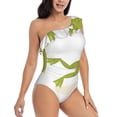 thumbnail image 3 of Zufioo Hunting Frog Print One-shoulder Ruffled One-piece Swimsuit, High Elastic Integrated Removable Chest Pad Swimsuit Suitable for Beach, Pool and Vacation-XX-Large, 3 of 6