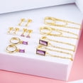 thumbnail image 7 of Alexcraft Stud Earrings Set for Women, for Multiple Piercing 14K Gold Plated Studs Earrings and Zirconia Earrings Set, Small Huggie 925 Sterling Silver Post Hoop Chain Earrings Set, 7 of 7