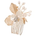 thumbnail image 1 of Miangastore Hair Side Comb Bride Headpiece Flower And Leaf Pattern Decorative Hair Comb Clip, 1 of 9
