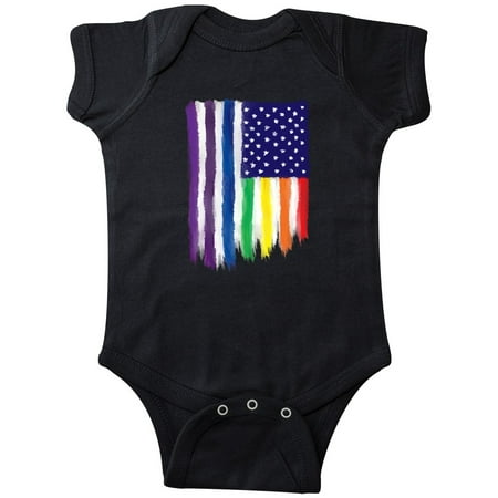 

Inktastic Painted American Rainbow Flag Gift Baby Boy or Baby Girl Bodysuit