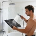 thumbnail image 7 of 12" x 12"Modular Shower Floor Mat - Anti- Bath Mat with Suction Cups, Quick-Dry Open Grid Design, Waterproof Bathroom Carpet for Shower & Wet Areas, Black, 7 of 7