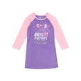 thumbnail image 2 of Wonder Nation Girls Super Soft Fleece Long Sleeve Nightgown, 2-Pack, Sizes 4-18 & Plus, 2 of 3