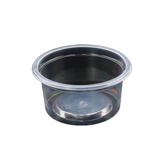 Monstrate 50 piezas de vasos de porción con tapas, recipientes de plástico transparente desechables, decoración resistente al calor, cajas de Mostrada