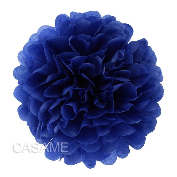 Pompones de papel decorativos para bodas, 10 cm, 15 cm, 20 cm, 25 cm, 4, 6, 8 y 10 pulgadas, bolas para fiestas, decoración del hogar, papel de seda, decoración de cumpleaños, azul oscuro, 12 pulgadas