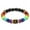 Bright Black, variant on Volcanic Stone Bracelet with Rainbow Chakra Beads - Yoga Energy Bracelet with Om Mani Padme Hum Mantra - Unisex