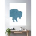 thumbnail image 2 of Blue Bison Silhouette - Scandinavian Nursery Decor - Animal Friends - For Kids Room - Minimal Poster Wall Art, Modern Wall Decor For Living Room Bedroom, 12x18 UNFRAMED, 2 of 3