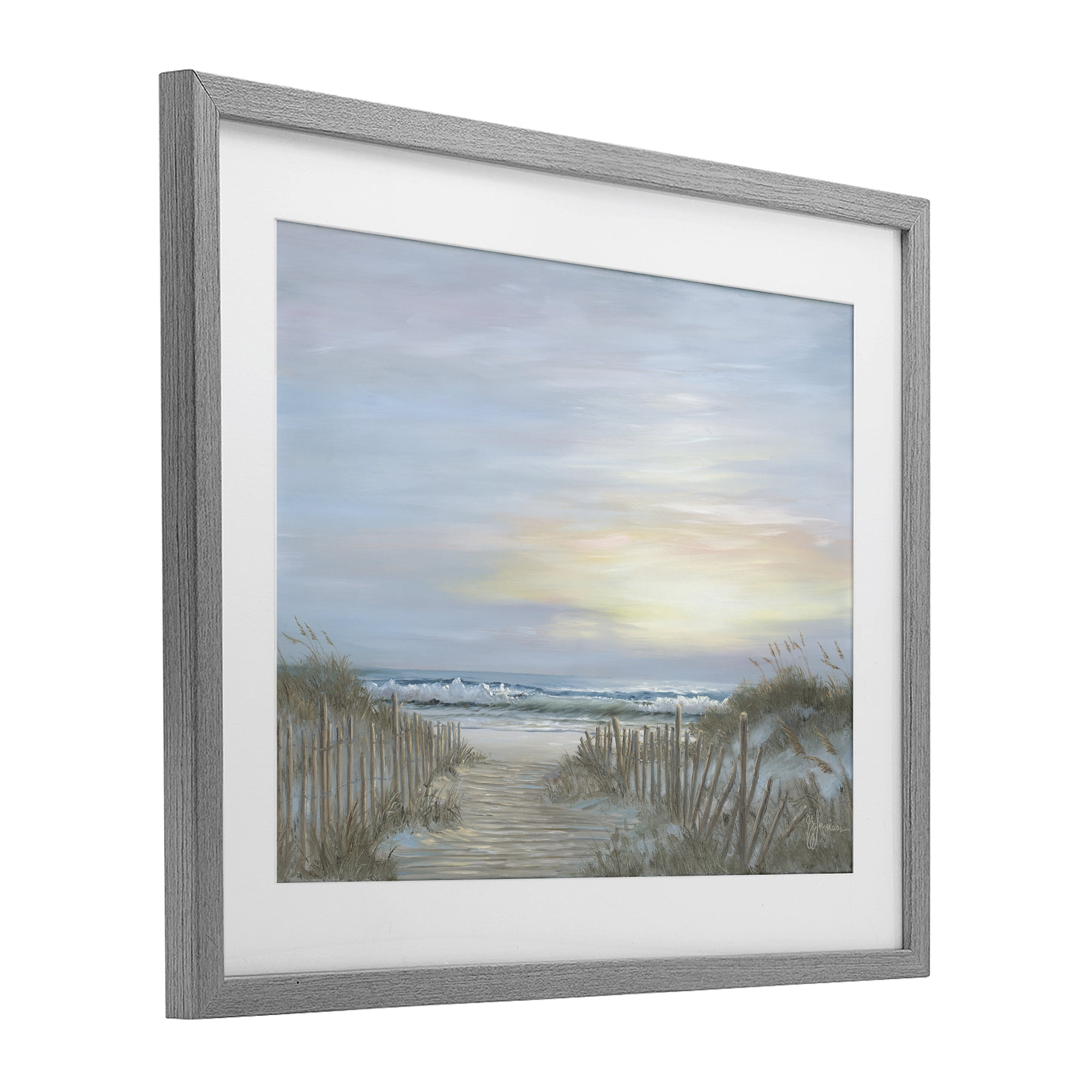 Stupell Industries Serenity Path Sunset Gray Framed Print Under Glass, design by Georgia Janisse