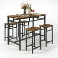 5 Piece Bar Table Set, Kitchen Counter Height Table with 4 Stools