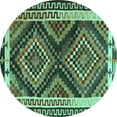 thumbnail image 1 of Ahgly Company Indoor Round Southwestern Turquoise Blue Country Area Rugs, 6' Round, 1 of 4