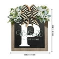 Linjieee 2023 New Last Name Year Round Front Door Wreath outside for