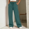 thumbnail image 2 of QASIEATN Women Fleece Baggy Sweatpants with Pockets Wide Straight Leg High Waist Joggers Pants Winter Clothes, 2 of 7