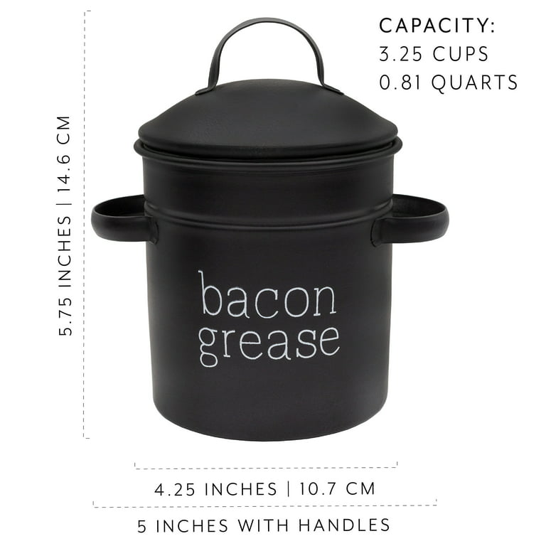 Larger Capacity ] Bacon Grease Container with Fine Strainer and Lid – Best  Farmhouse & Garden