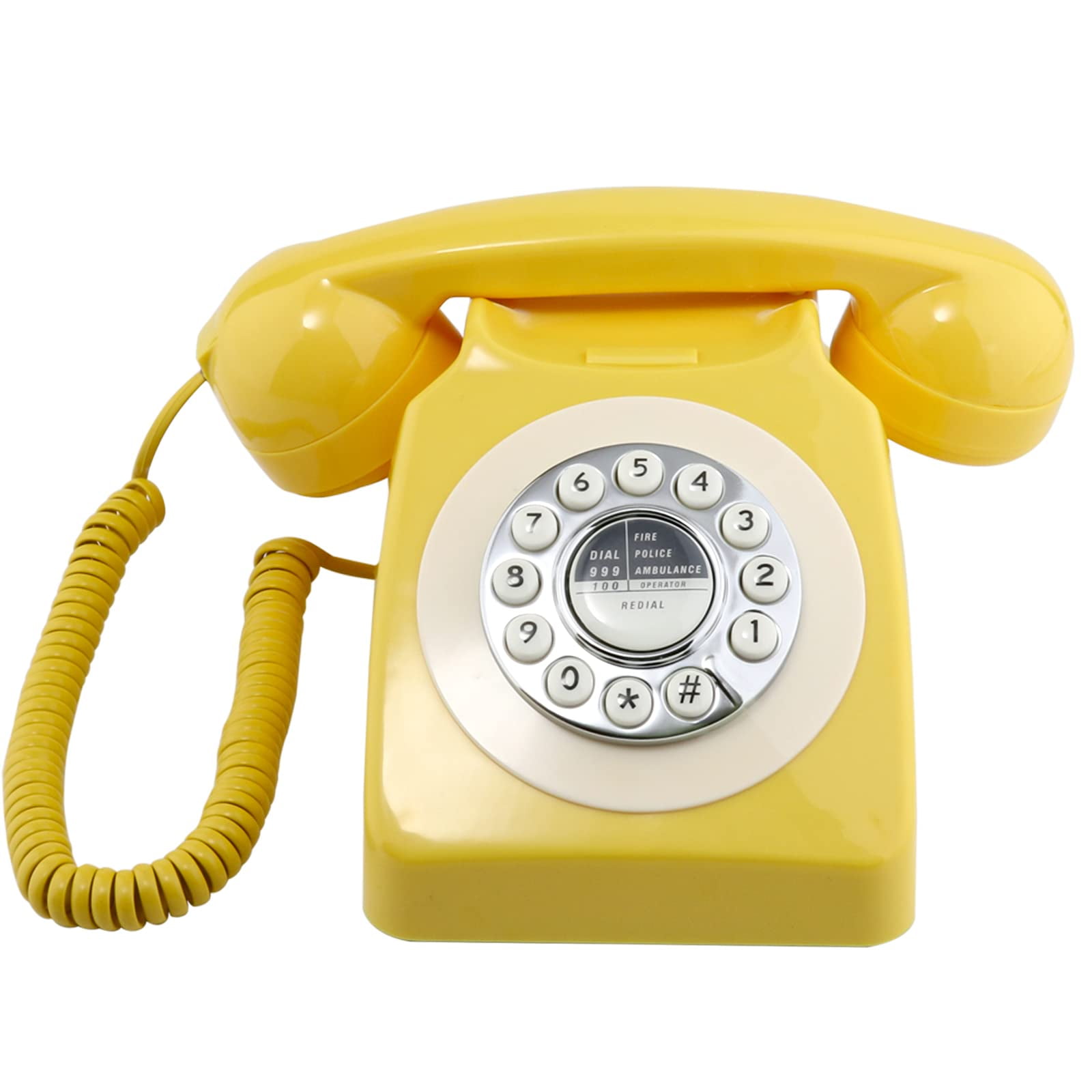 Retro Landline Telephone Classic Rotary Design Old Fashioned Corded Desk Phone with Metal Bell