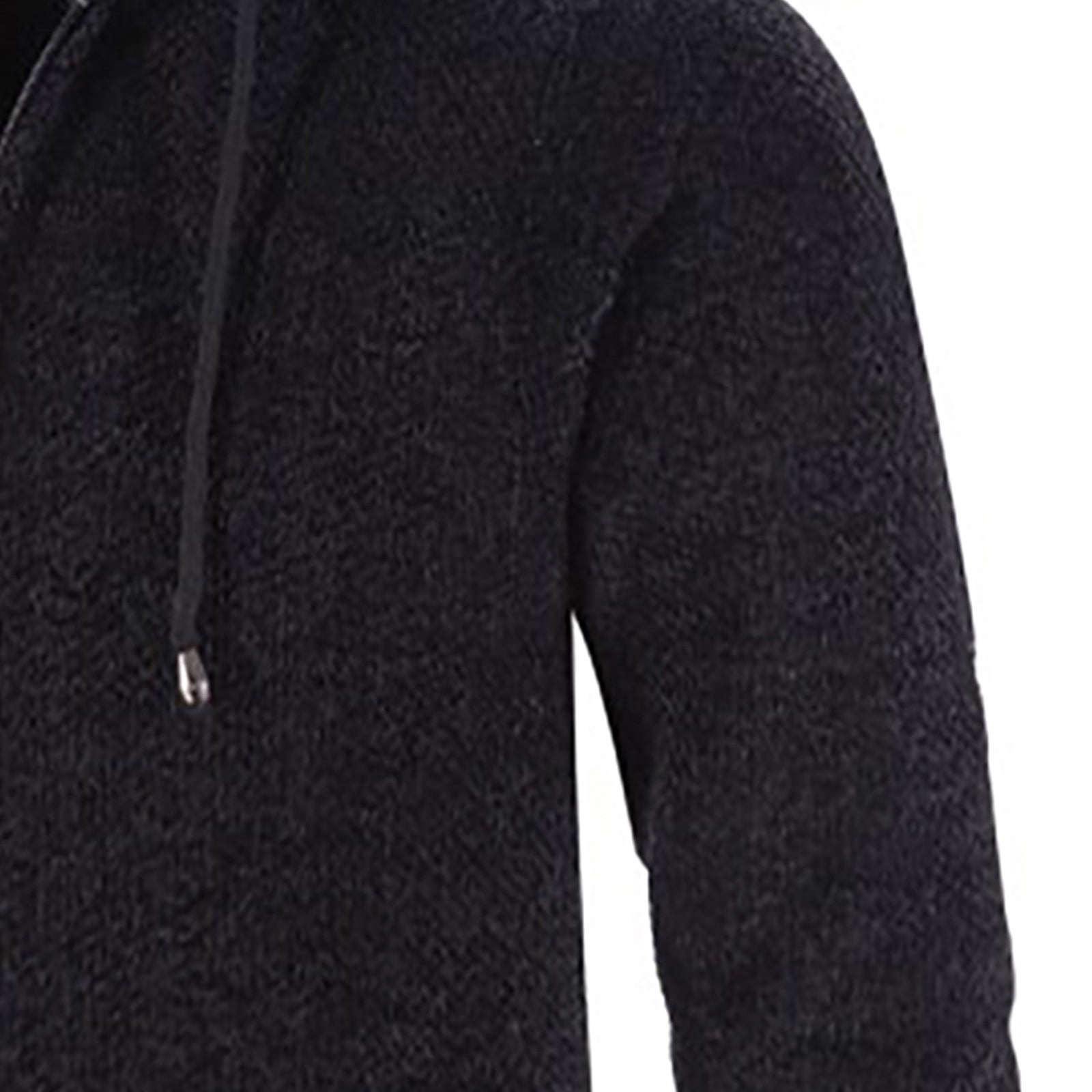 Odeerbi Trench Coats for Men Mid-length Hooded Jacket Windbreaker Solid Solor Casual Anoraks Black