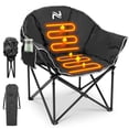 thumbnail image 6 of Slsy 2PACK Oversized Heated Camping Chair with 3 Heat Levels, Portable Folding Heated Chair Round Moon Saucer Folding Lawn Chair Outdoor Chair for Camping, Lounge Patio, 6 of 14