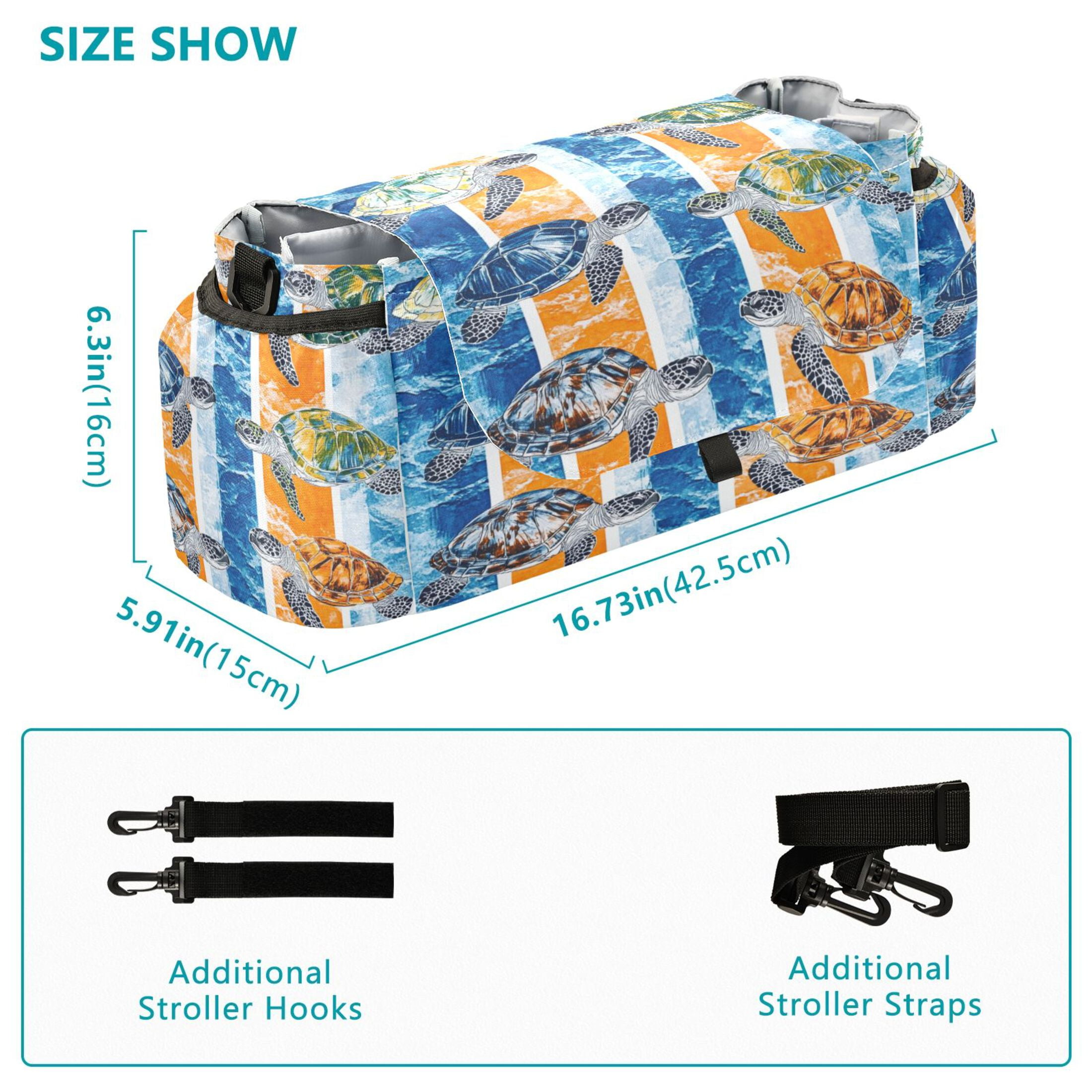 DIXRUYEE Stroller Organizer Turtle Escape Printed