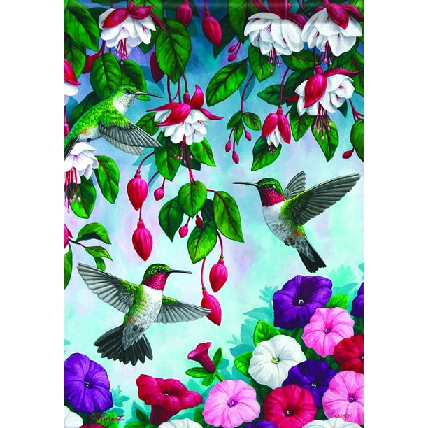 Home Accents Flagtrends Classic Garden Flag Dancing Hummingbirds Flag Measures 13 X 18 By Carson Walmart Com Walmart Com
