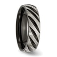 thumbnail image 5 of Auriga Fine Jewelry Titanium Brushed and Polished Black IP-plated 6mm Grooved Men's Band Size 8.5, 5 of 5