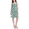 thumbnail image 2 of FORMRS Summer Dress for Women Loose U Neck Sleeveless Midi Beach Sundresses with Pockets, Green Geometric Flowers, 2 of 8