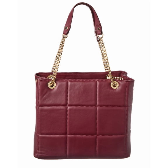 Persaman New York Briella Quilted Leather Tote, Red
