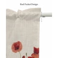 thumbnail image 5 of Red Flowers Pastoral Kitchen Valances for Windows Farmhouse Linen Window Valance Curtain for Living Room Window Treatment Country Floral Rustic Botanical Retro Valance Rod Pocket Topper, 42 x 18 Inch, 5 of 6