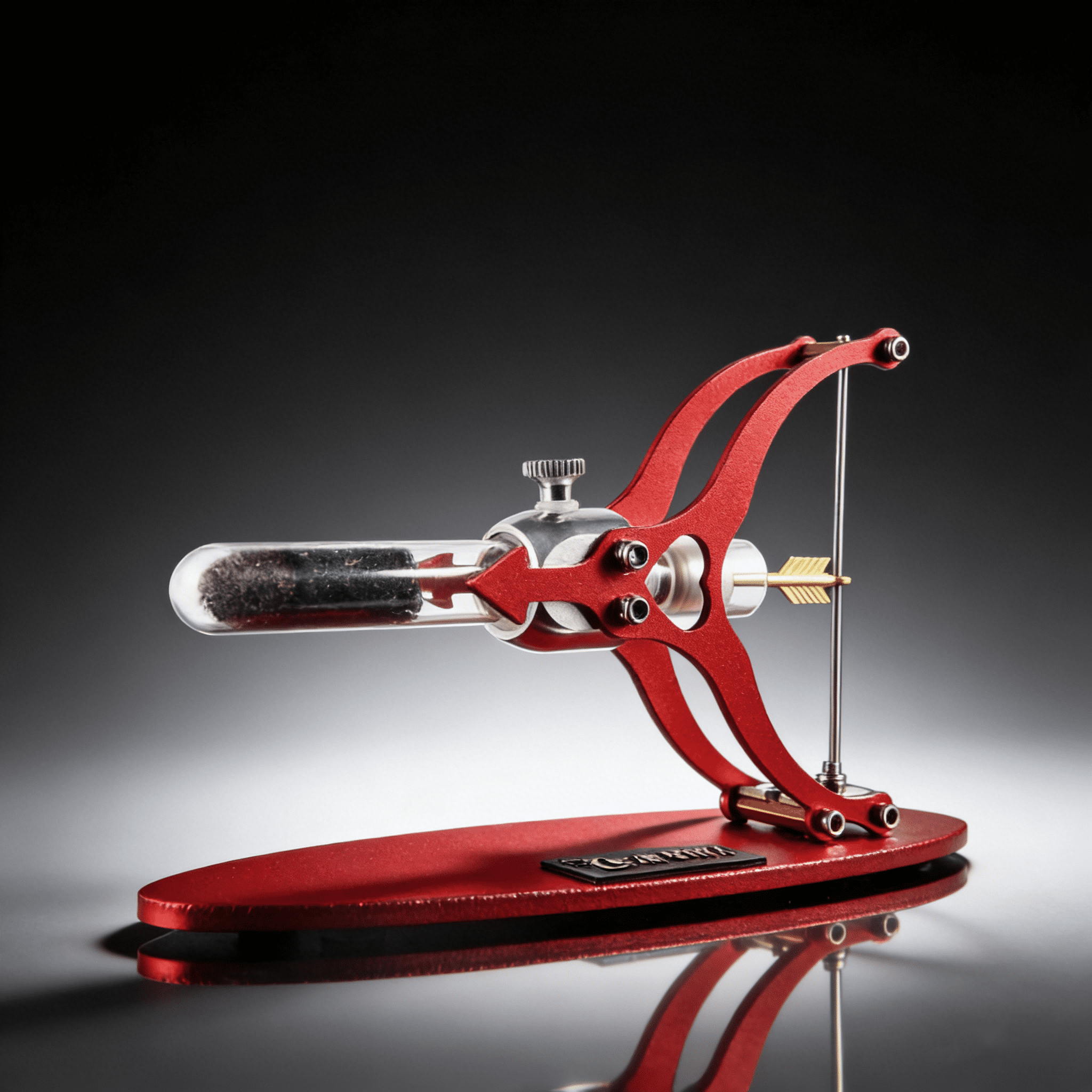 Cupid Arrow Stirling Engine Model, Heat Powered Aluminum Alloy Motor Engine with Transparent Cylinder, Thermodynamics Demonstration Desktop Decor & Romantic Gift