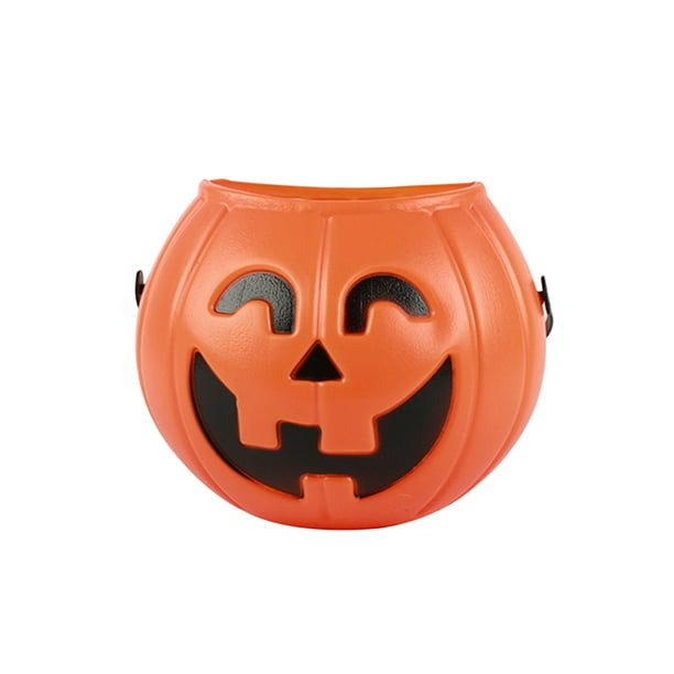 Halloween Party Props Plastic Pumpkin Bucket Trick Treat Cosplay Plastic  Decoration Pouch Holder Halloween Decoration 