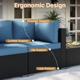 thumbnail image 3 of Clouddwell 12-Piece Patio Furniture Set With Fire Table On Sale, Black Rattan Wicker Outdoor Sectional Sofa Couch with Table Patio Conversation Set for Lawn& Backyard, Blue, 3 of 7