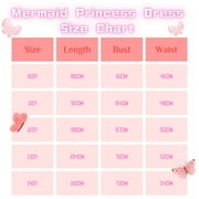 Jurebecia Girls Mermaid Princess Dress 4-6T, Sparkly Tutu Costume for Birthday Party, Halloween, Christmas, Fancy Outfit with Tiara & Gloves
