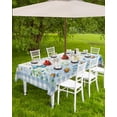 thumbnail image 4 of Outdoor Tablecloth with Umbrella Hole,Daisy Flowers Butterfly Dragonfly Plaid Spillproof Waterproof Table Cloth Zippered Table Covers,Hello Spring Retro Linen Washable Tablecloths for Picnic/Patio, 4 of 6