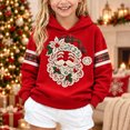 thumbnail image 2 of AWZXDE Girls Hooded Sweatshirt Sparkly Reindeer Bow Graphic Long Sleeve Hooded Top For Christmas Family Party And Holiday Daily Wear, 2 of 6