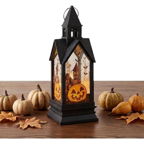 Halloween Decorative Lantern Retro Castle Style, Pumpkin Castle for Outdoor Garden Decor