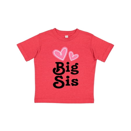 

Inktastic Love Hearts Big Sis Gift Toddler Toddler Girl T-Shirt