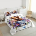 thumbnail image 3 of Castle Fairy Kids Teens Adults Highland Cow Full Size Comforter Sets 3-Piece,Chic Floral Flowers Butterfly Bedding Comforter Set,Rustic Farmhouse Animal Lightweight Bedding Sets, 3 of 8