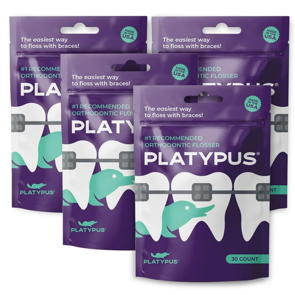 Platypus - Ortho Dental Flossers-30 Flossers Per Pack (4 Pack)