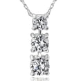 thumbnail image 1 of 1/2 Ct 3-Stone Diamond Pendant Necklace 14k White Gold Chain, 1 of 3