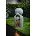 thumbnail image 4 of LuxenHome See, Hear, Speak No Evil Set of 3 Garden Buddha Monk Solar Statues, 4 of 5