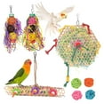 thumbnail image 3 of Creative Bird Chewing Toys Cute Foraging Shredder Toy Fun Parrot Cage Shredder Toy Colorful Bird Loofah Toys Interactive Foraging Hanging Toy for Birds, 3 of 9