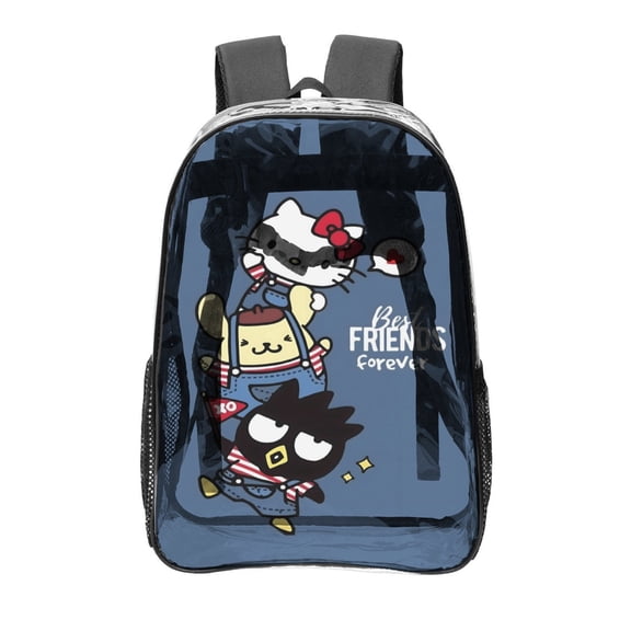 Badtz Maru Pattern Transparent Backpack Lightweight And fashionable Showcasing Personality And Leading The Trend