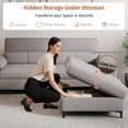 thumbnail image 5 of Modular Storage Ottoman for Sectional Sofa Chenille Upholstered Footrest Stool for Living Room Gray, 5 of 9